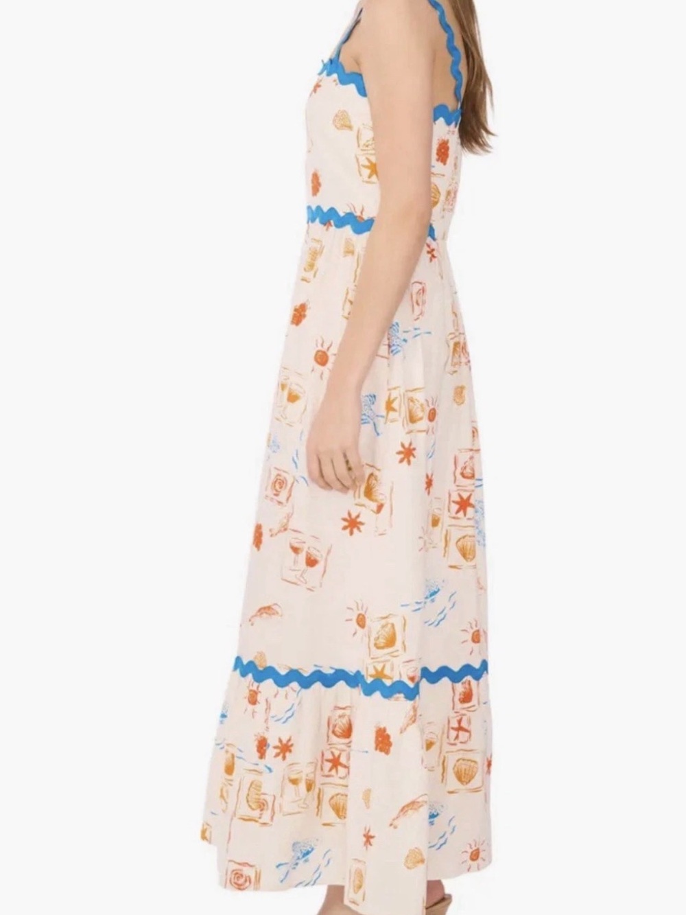 Cece Maxi dress Seashore Linen Blend Smocked Beach Resortwear Women S
